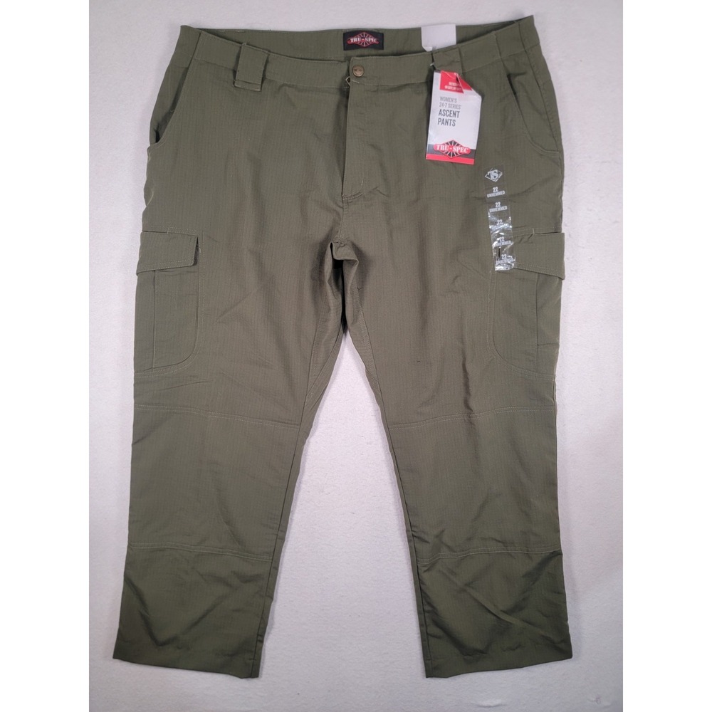 TRU-SPEC 24-7 Ascent Pants Womens 22 Tactical Green 29.5" Inseam Ripstop NWT